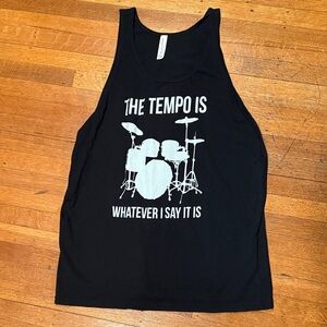 Bella Canvas Black Tank Top with White Drum Print